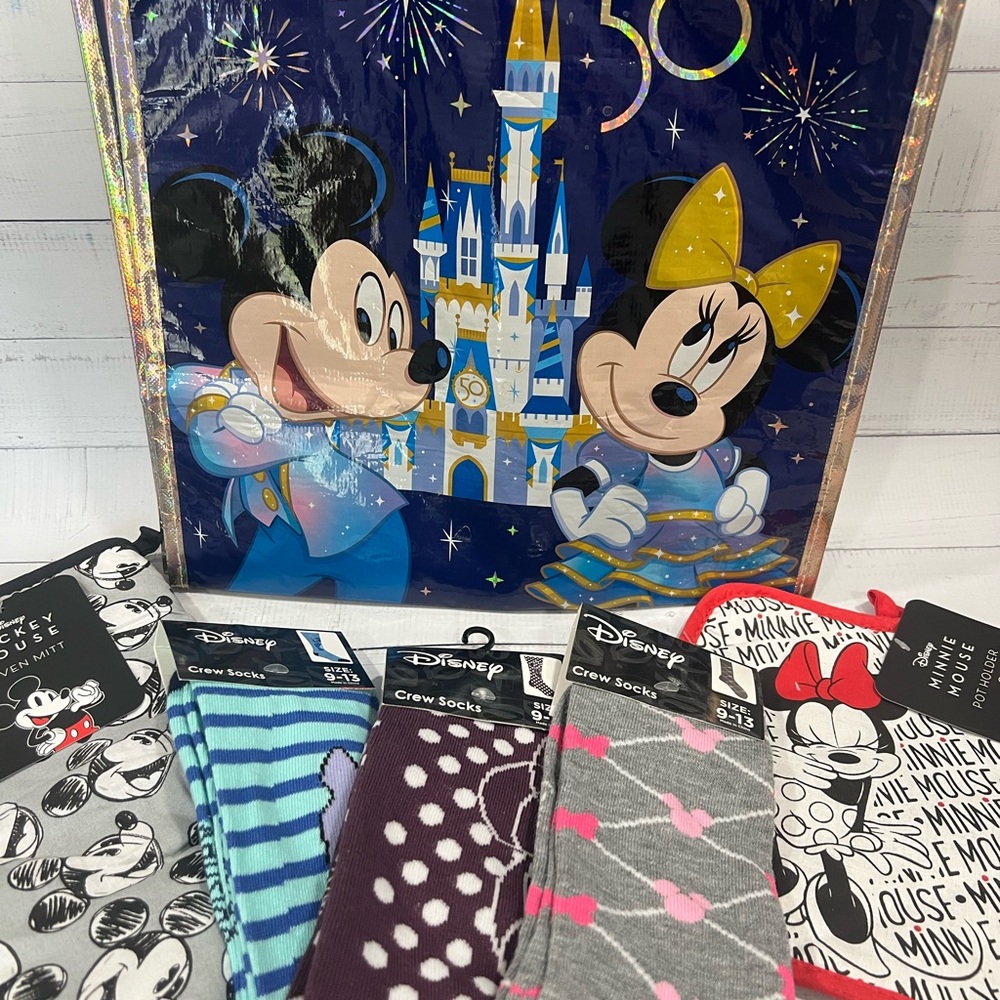 Disney Mickey & Minnie Sock Gift Set - Navy, Blue, Pink, Gray